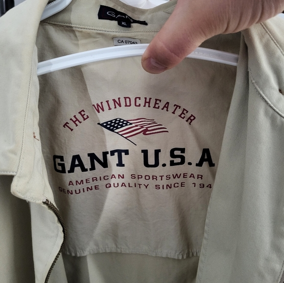 GANT U.S.A Bomber Jacket, The Windcheater, Beige, XL, Mens, Used, 100% Cotton - Picture 7 of 16